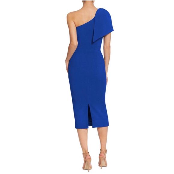 NWOT Dress the Population Tiffany One-Shoulder Midi Dress in Electric Blue, XS - Picture 4 of 13